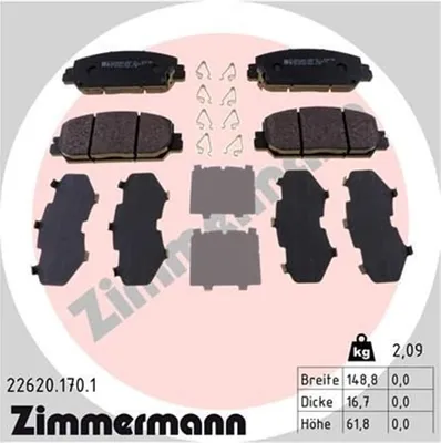 Produktbild von Zimmermann Bremsbeläge für Honda Cr-V