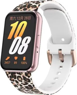 Produktbild von Strap-it Lucky Leopard Silikonarmband mit Schnallenverschluss – passend für Samsung Galaxy Fit 3