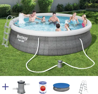 Produktbild von Bestway Fast Set 457 x 107 cm Aufblasbares Schwimmbecken