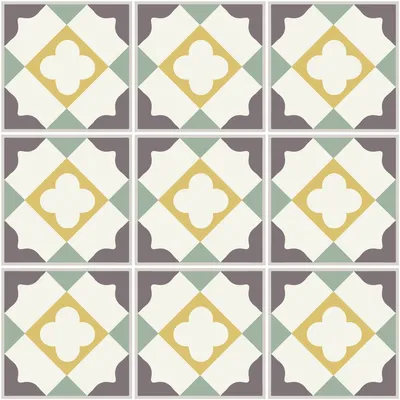 Produktbild von Selbstklebende Fliesenaufkleber für Küche und Bad – 9 Zementfliesenaufkleber, Azulejos Andrina-Stil – 9 Aufkleber, 10 x 10 cm