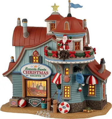 Productafbeelding van Seaside Santa Xmas Shoppe battery operated Led Kerst LEMAX