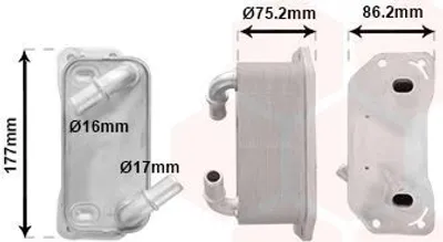 Produktbild von VAN WEZEL 59013704 Ölkühler Motoröl für VOLVO XC60 (156) V70 III (135) V60 (155, 157) XC40 (536) V40 Schrägheck (525, 526)