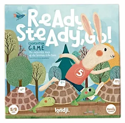 Productafbeelding van Het teamspeel "Hazen en schildpadden: Ready Steady Go!" van Londji, geschikt voor kinderen vanaf 5 jaar