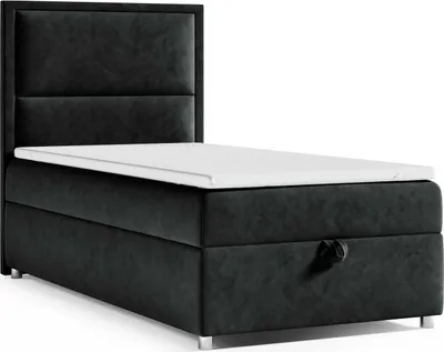 Produktbild von Best for Home Boxspringbett mit Bettkasten Trinity K11-SINGLE 80x200 Bonellfederkern inkl. Topper - Schwarz