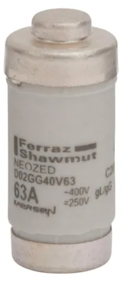 Image de NEOZED insert fusible D02, 63A cuivre - Fusible non irradié D02 63A D02GG40V63