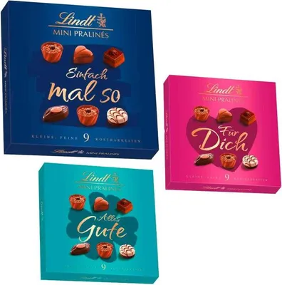 Produktbild von Lindt Mini Pralines emotionale Botschaften Geschenkidee 44g