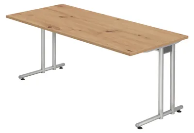 Zdjęcie produktu dla Biurko bümö seria N – wykończenie: dąb sękaty, wymiary: 180 x 80 cm