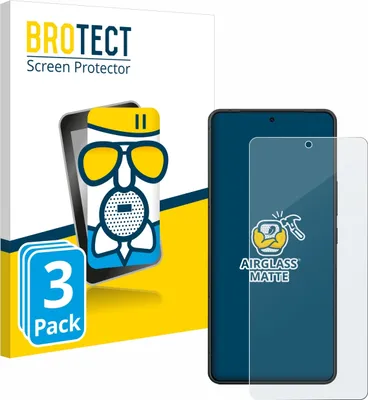 A product image showing the packaging for a screen protector and the screen protector itself placed on a smartphone.