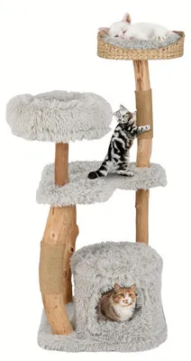 Produktbild von Kratzbaum - Katzenbaum - Katzenhaus - Katzenturm - Kratzmöbel - Holz - 124 cm hoch