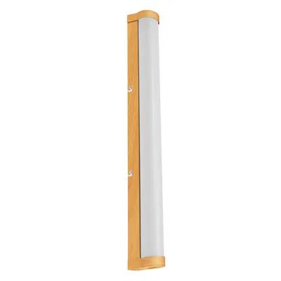 Produktbild von LEDVANCE ORBIS Tube LED-Spiegel-/Wandleuchte, gefrostetes Glas/Holzdekor, 12W, 1200lm, dimmbar, 3000/4000K über Wandschalter einstellbar, 60cm Durchmesser, IP44 Schutz vor Fremdkörpern/Spritzwasser