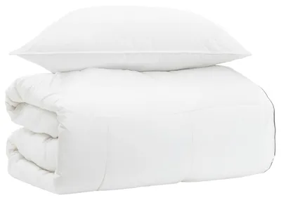 Immagine prodotto di Set di lenzuola vidaXL bianco 135 x 200 cm in cotone, bambù e poliestere