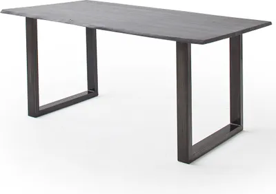 Produktbild von Esszimmer Tisch 160x90 cm, Akazie massiv, grau sandgestrahlt - COSENZA-06