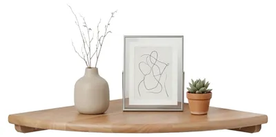 Produktbild von Relaxdays Eckregal, HxBxT: 3 x 30 x 30 cm, Walnussholz, Wohnzimmer, Deko, Traglast: 5 kg, Bücherregal hängend, natur