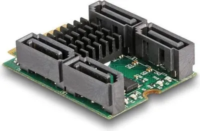 Imagen del producto de Convertidor Delock de conector M.2 Key B+M a 4 conectores SATA con soporte para RAID y HyperDuo