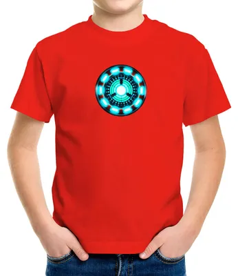 Produktbild von Kinder T-Shirt Jungen Arc Reactor Iron Comic Film Blockbuster Parodie Geschenk für Jungen Moonworks® rot 110-116 (5-6 Jahre)