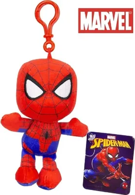 Produktbild von Marvel Spiderman Bagclip 13 cm Kuscheltier Plüsch Plüschtier Schlüsselanhänger Keychain