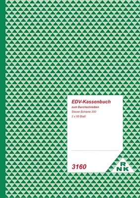Produktbild von RNK Kassenblock EDV DIN A4 2x50Bl Steuerschiene 300