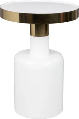 Produktbild von Zuiver Glam Beistelltisch Rund 36 cm Weiß/ Gold