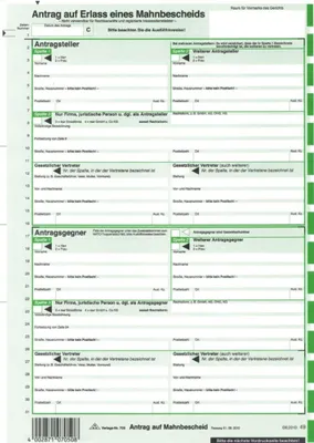 Produktbild von RNK Mahnbescheid DIN A4 neutral für Laser-Drucker 10St