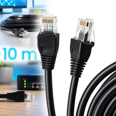 Zdjęcie produktu dla Kabel Sieciowy Ethernet LAN RJ45 Kat. 6 Cat 6 AWG26 Internetowy skrętka 10m