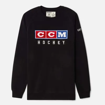 Zdjęcie produktu dla CCM Vintage FLEECE CREW Crew dla dorosłych, rozmiar:M, kolor:czarny