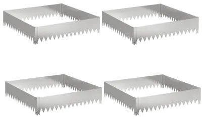 Zdjęcie produktu dla vidaXL Ograniczniki do trawnika, 4 szt., 100 x 100 x 20 cm, stal, kolor srebrny