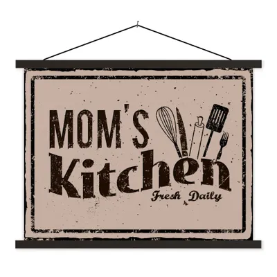 Produktbild von MuchoWow® Textilposter Küche - Mama - Vintage 150x113 cm mit schwarzem Rahmen - Wohnzimmer
