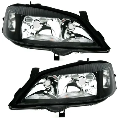 Für Opel Astra G 1998-2005 Scheinwerfer Klarglas Schwarz LINKS + RECHTS in der Farbe Schwarz von AD TUNING GmbH & Co. KG