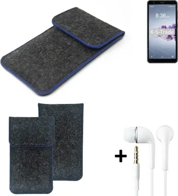 Produktbild von K-S-Trade Handy Schutz Hülle kompatibel mit ZTE Blade A3 Prime Schutzhülle Handyhülle Filztasche Pouch Tasche Case Sleeve Filzhülle dunkelgrau,