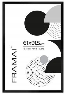 Produktbild von Framai Schwarzer MDF Bilderrahmen Großformat 61x91,5 cm