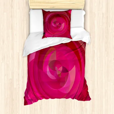Produktbild von ABAKUHAUS Hot Pink Mantele, Zusammenfassung wirbelt Shapes, Milbensicher Allergiker geeignet mit Kissenbezügen, 135 cm x 200 cm - 80 x 80 cm, Pink Magenta Rosa
