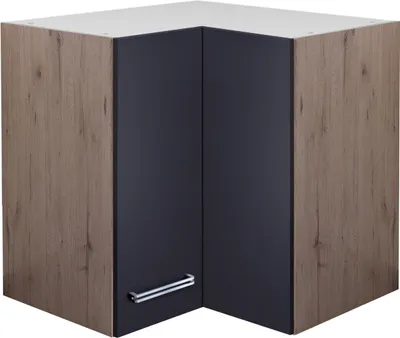 Produktbild von Eckhängeschrank Küche - 60 cm breit - Anthrazit San Remo Eiche – Lino