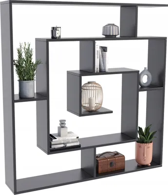 Produktbild von MATKAM Bücheregal LEON, B/H/T 125x129x21cm, elegant und funktional, zeitloses Design, passend für jeden Raum, (Schwarz)