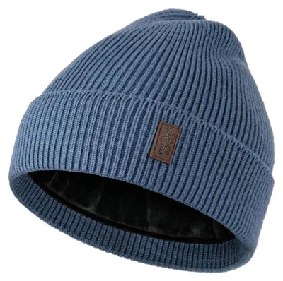 Produktbild von Strickmütze Herren mit Fleece-Futter Einheitsgröße Blau