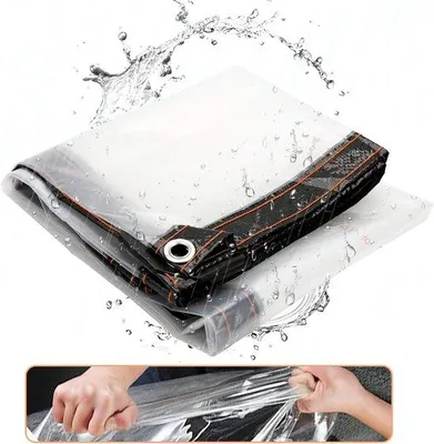 Produktbild von Unyqoos® Abdeckplane transparent 2 x 1 m – wasserdichte, reißfeste Abdeckfolie mit eingestanzten Ösen, UV‑stabilisiert, schimmelresistent, PVC/PE, für Gartenmöbel