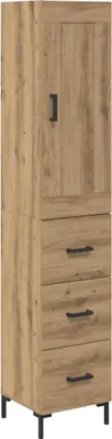 Image de Haut Armoire avec tiroir Chêne artisanal 34,5 x 34 x 180 cm