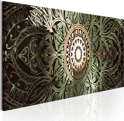 Obrázek produktu pro Italský obraz na plátně - Smaragdová mandala 150x50 cm Orient f-A-0590-b-c