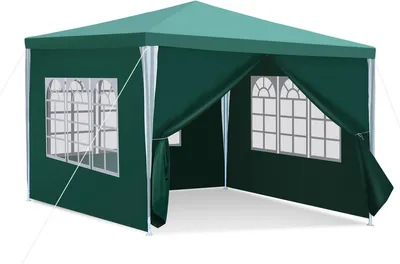 Produktbild von Jopassy Pavillon Garten mit 3 abnehmbaren Seitenteilen tragbares wasserdichtes mit großen Fenstern und Spiralschläuchen Zelt Partyzelt , für Party Hochzeiten Camping