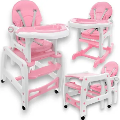 Produktbild von Fütterungsstuhl einstellbar | Kinderhochstuhl 3 in 1 mit verstellbarem Tablett | 5-Punkt-Gurt | Baby & Kinder Hochstuhl Multifunktion | Babystuhl