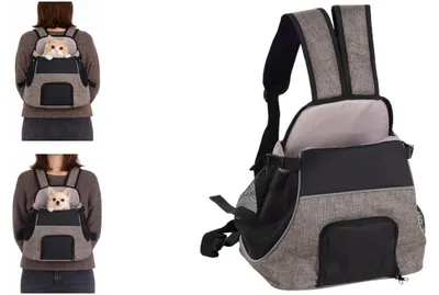 Image de Sac de transport pour chiots - Couleur taupe, 29 x 23 x 38 cm