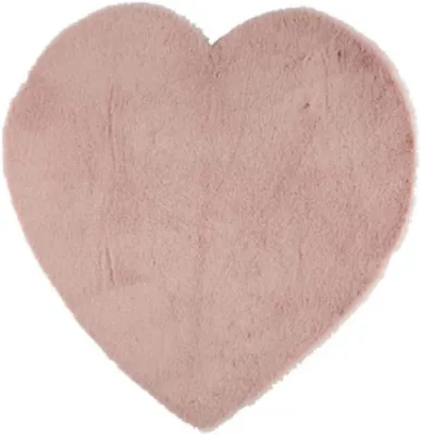 Produktbild von Jung 4Living Teppich Kinderzimmer Herz 80x80 cm Rosa, moderner Kinderteppich Schlafzimmer, Flor, Pflegeleicht, Waschbar, für Jungen & Mädchen