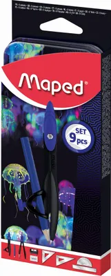 Zdjęcie produktu dla Maped Zestaw geometryczny Deepsea, 9 elementów