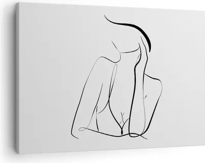 Produktbild von Bild auf Leinwand - Leinwandbild - Einteilig - Frau Linien Minimalismus - 70x50cm - Wand Bild - Wanddeko - Wandbilder - Leinwanddruck - Bilder - Wanddekoration - Leinwand bilder - AA70x50-4488