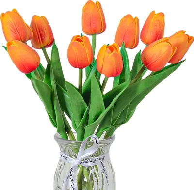 Produktbild von 10 Stück künstliche Tulpen mit Stiel, realistisch, für Zuhause, Büro, TischNachbildungation, Hochzeit, Kunstblumenzweig, künstliche Blumenarrangements, Nachbildungation, Foto-Requisite