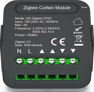 Obrázok produktu pre QS-Zigbee-CP03 Tuya ZigBee Intelligent Curtain Swtich Module Modifikácia domácej záclony Modul zdieľania mobilného telefónu Funkcia časovania APP Remotes
