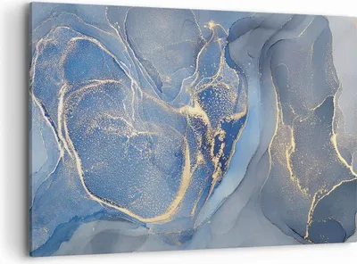 Produktbild von Bild auf Leinwand - Leinwandbild - Einteilig - Gold Blau Farbe - 120x80cm - Wand Bild - Wanddeko - Wandbilder - Leinwanddruck - Bilder - Wanddekoration - Leinwand bilder - Wandbild - AA120x80-5029