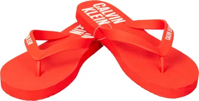 Zdjęcie produktu dla Klapki męskie CK CALVIN KLEIN plażowe lub basenowe z logo artykuł ZM0ZM02369 klapki, XLY Salsa czerwony, EUR 42 - UK 8 - USA 9 - CM 26,5, 100% Guma