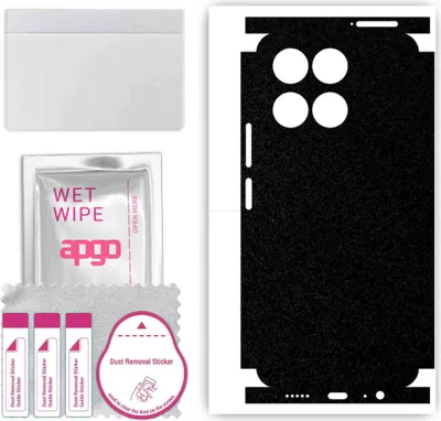 Produktbild von apgo Rückseite + Seiten Schutzfolie, Skin, kompatibel mit Honor X6a, Hinten Displayschutzfolie aus Vinylfolie, kratzfest, einfache Montage - Mattschwarz