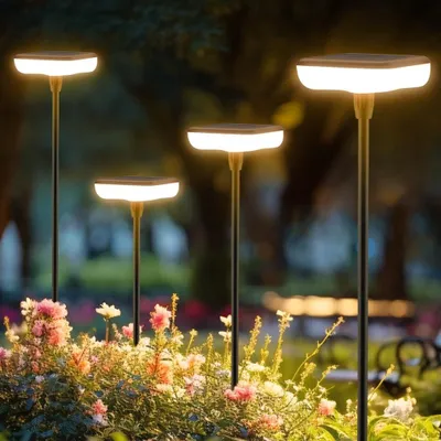 Image de Éclairage solaire jardin - Lampe de chemin - Lot de 4 - 34 lumens - IP65