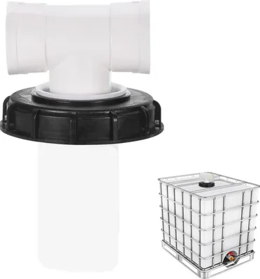 Image de IBC Couvercle en forme de T Filtre Nylon Lavable 163mm Couvercle de réservoir Filtre d'eau de pluie